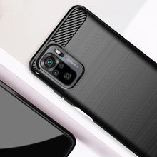 Заредете изображение във визуализатора на галерията – Carbon Case Flexible Cover TPU Case for Xiaomi Redmi Note 10 / Redmi Note 10S black - TopMag
