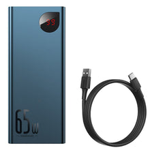 Заредете изображение във визуализатора на галерията – Baseus Adaman powerbank 2x USB / 1x USB Type C / 1x micro USB 20000mAh 65W Quick Charge 4.0 Power Delivery blue (PPIMDA-D03) - TopMag
