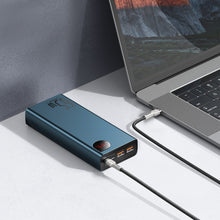 Заредете изображение във визуализатора на галерията – Baseus Adaman powerbank 2x USB / 1x USB Type C / 1x micro USB 20000mAh 65W Quick Charge 4.0 Power Delivery blue (PPIMDA-D03) - TopMag
