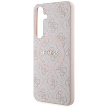 Заредете изображение във визуализатора на галерията – Guess 4G Collection Leather Metal Logo MagSafe case for Samsung Galaxy S24+ - pink
