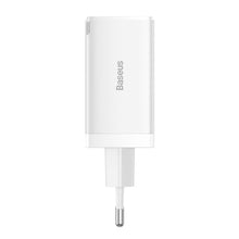 Заредете изображение във визуализатора на галерията – GaN 2xUSB C 1xUSB 65W fast charger Baseus GaN5 Pro + USB C - USB C 100W cable - white
