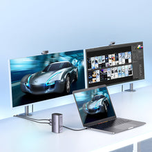 Заредете изображение във визуализатора на галерията – Ugreen Multifunction HUB 12in1 USB C USB HDMI DP RJ45 AUX SD TF gray (CM555)
