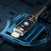 Заредете изображение във визуализатора на галерията – Baseus Glimmer Series cable with fast charging USB-C - Lightning 480Mb/s PD 20W 2m white
