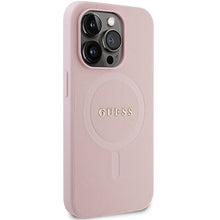 Заредете изображение във визуализатора на галерията – Original Case GUESS hardcase Saffiano MagSafe GUHMP14LPSAHMCP for Iphone 14 Pro pink
