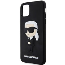 Заредете изображение във визуализатора на галерията – Karl Lagerfeld KLHCN613DRKINK iPhone 11 / Xr 6.1" black/black hardcase Rubber Ikonik 3D
