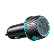 Заредете изображение във визуализатора на галерията – Car charger 2x USB C 70W with LED backlight Joyroom JR-CCN02 | black
