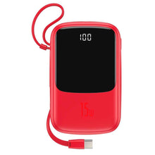 Заредете изображение във визуализатора на галерията – Power bank baseus qpow - 10 000mah lcd quick charge pd15w with cable to type c red ppqd-a09 - TopMag

