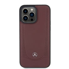 Заредете изображение във визуализатора на галерията – Original Case MERCEDES Leather Urban Bengale MEHCP15LARMRE for Iphone 15 Pro Red
