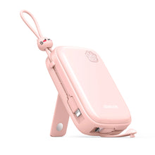 Заредете изображение във визуализатора на галерията – Powerbank Joyroom JR-L008 Plus Cutie Series 22.5W 20000mAh with stand + USB-A - USB-C cable - pink
