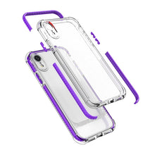 Заредете изображение във визуализатора на галерията – Spring Armor clear TPU gel rugged protective cover with colorful frame for iPhone XR black
