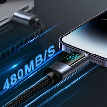 Заредете изображение във визуализатора на галерията – Lightning - USB C cable 20W 1.2m with LED display Joyroom S-CL020A16 - black
