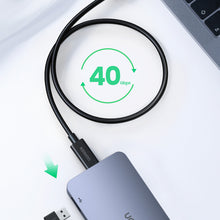 Заредете изображение във визуализатора на галерията – Ugreen cable cable USB C (male) - USB C (male) Thunderbolt 4 100W / 8K 60Hz / 40Gb/s 0.8m black (US501)
