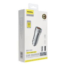 Заредете изображение във визуализатора на галерията – PAVAREAL car charger  Type C PD 20W + USB 3A PA-CC67 gray

