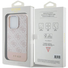 Заредете изображение във визуализатора на галерията – Original Case GUESS hardcase 4G Stripe Collection GUHCP15LG4GLPI for Iphone 15 Pro pink
