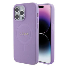 Заредете изображение във визуализатора на галерията – Guess GUHMP15XPSAHMCU iPhone 15 Pro Max 6.7" purple/purple hardcase Saffiano MagSafe
