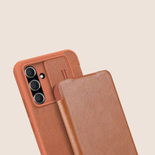 Заредете изображение във визуализатора на галерията – Nillkin Qin Leather Pro Case for Samsung Galaxy A54 5G Flip Cover Camera Cover Black
