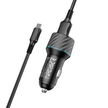 Заредете изображение във визуализатора на галерията – Borofone Car charger BZ21A Brilliant - 2xUSB - QC 3.0 36W with USB to Micro USB cable black
