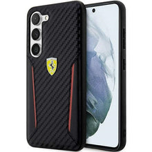 Заредете изображение във визуализатора на галерията – Original FERRARI Case hardcase Carbon Contrast Edges FEHCS23MNPYK for Samsung Galaxy S23 Plus Black
