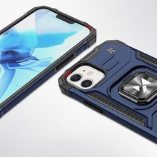 Заредете изображение във визуализатора на галерията – Wozinsky Ring Armor case for iPhone 14 Plus armored cover magnetic holder ring blue
