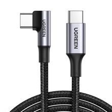 Заредете изображение във визуализатора на галерията – Ugreen US334 USB-C / USB-C 90º 480Mb/s 2m angled cable - black
