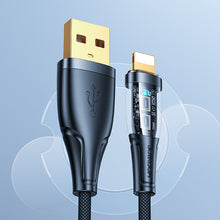 Заредете изображение във визуализатора на галерията – Joyroom fast charging cable with smart switch USB-C - Lightning 2.4A 1.2m black (S-UL012A3)

