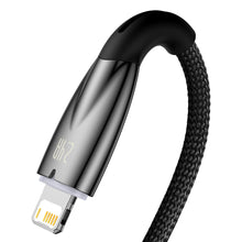 Заредете изображение във визуализатора на галерията – Baseus Glimmer Series cable with fast charging USB-A - Lightning 480Mb/s 2.4A 1m black
