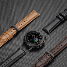 Заредете изображение във визуализатора на галерията – Dux Ducis Leather Strap Strap For Samsung Galaxy Watch / Huawei Watch / Honor Watch (20mm band) Leather Wristband Dark Brown (Business Version)
