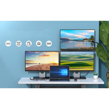 Заредете изображение във визуализатора на галерията – Choetech multifunctional HUB with display 12in1 USB-C to USB-C / USB-A / HDMI / VGA / AUX / SD / TF gray (HUB-M26)
