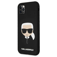 Заредете изображение във визуализатора на галерията – Karl Lagerfeld KLHCN65SLKHBK iPhone 11 Pro Max czarny/black hardcase Silicone Karl`s Head
