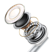 Заредете изображение във визуализатора на галерията – Joyroom Wired Series JR-EW06 wired headphones, metal - silver and white
