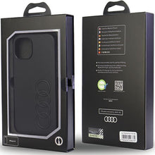 Заредете изображение във визуализатора на галерията – Audi Synthetic Leather iPhone 14 6.1" black/black hardcase AU-TPUPPCIP14-TT/D1-BK
