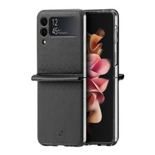Заредете изображение във визуализатора на галерията – Dux Ducis Bril case for Samsung Galaxy Z Flip 3 cover made of ecological leather black
