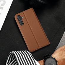 Заредете изображение във визуализатора на галерията – Dux Ducis Skin X2 case for Samsung Galaxy A54 5G flip cover wallet stand brown

