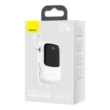Заредете изображение във визуализатора на галерията – Baseus Qpow Digital Display powerbank with fast charging 20000mAh 22.5W QC/PD/SCP/FCP with built-in USB-C cable white
