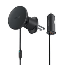 Заредете изображение във визуализатора на галерията – Baseus CW01 MagSafe 15W USB 25W inductive car charger - black
