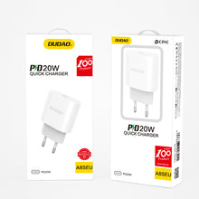 Заредете изображение във визуализатора на галерията – Dudao A8SEU PD 20W EU Plug USB-C Charger White
