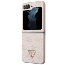 Заредете изображение във визуализатора на галерията – Original Case GUESS - hardcase Leather 4G Triangle Strass GUHCZF5P4TDPP  for Samsun Galaxy Z Flip 5 Pink
