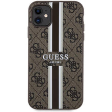 Заредете изображение във визуализатора на галерията – Guess GUHMN61P4RPSW iPhone 11 / Xr brown/brown hardcase 4G Printed Stripes MagSafe
