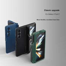 Заредете изображение във визуализатора на галерията – Nillkin Super Frosted Shield Fold Case for Samsung Galaxy Z Fold 5 5G blue (pen holder)
