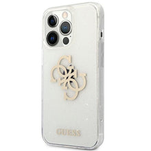 Заредете изображение във визуализатора на галерията – Guess GUHCP13XPCUGL4GTR iPhone 13 Pro Max 6,7" transparent hard case Glitter 4G Big Logo
