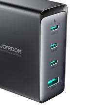 Заредете изображение във визуализатора на галерията – GaN charger UK Joyroom JR-TCG05UK 140W 3x USB-C USB-A + USB-C / USB-C cable 240W 1.2m

