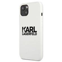 Заредете изображение във визуализатора на галерията – Karl Lagerfeld KLHCP13SSLKLWH iPhone 13 mini 5,4" Silicone Stack Logo biały/white
