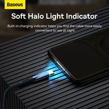 Заредете изображение във визуализатора на галерията – BASEUS cable USB A to Type C Power Delivery 100W Glimmer Series CADH000503 2m blue

