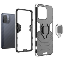 Заредете изображение във визуализатора на галерията – Ring Armor Case for Xiaomi Redmi 11A / Poco C55 / Redmi 12C Armor Cover Magnetic Holder Ring Black

