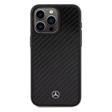 Заредете изображение във визуализатора на галерията – Original Case MERCEDES hardcase Carbon Fiber Dynamic MEHCP15XRCABK for Iphone 15 Pro Max Black
