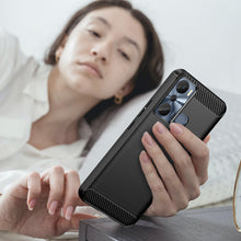 Заредете изображение във визуализатора на галерията – Carbon Case case for Infinix Hot 20i flexible silicone carbon cover black
