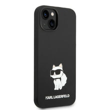 Заредете изображение във визуализатора на галерията – Karl Lagerfeld KLHMP14SSNCHBCK iPhone 14 6.1" hardcase black/black Silicone Choupette MagSafe

