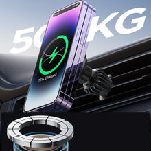 Заредете изображение във визуализатора на галерията – Joyroom magnetic car holder 15W wireless charger for air vent black (JR-ZS240)
