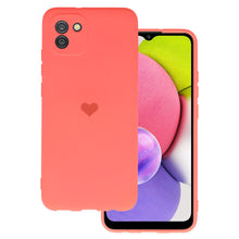Заредете изображение във визуализатора на галерията – Vennus Silicone Heart Case for Samsung Galaxy A03 design 1 coral

