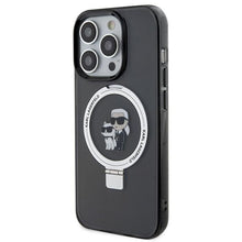 Заредете изображение във визуализатора на галерията – Karl Lagerfeld KLHMP15XHMRSKCK iPhone 15 Pro Max 6.7" black/black hardcase Ring Stand Karl&amp;Choupette MagSafe
